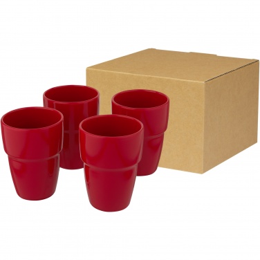 Logotrade Firmengeschenke das Foto: Staki 4-teiliges Geschenkset aus stapelbaren 280 ml Bechern
