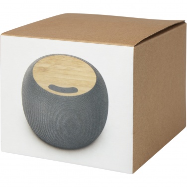 Logotrade werbemittel das Foto: Ecofiber Bambus/RPET Bluetooth® Lautsprecher und kabelloses Ladepad