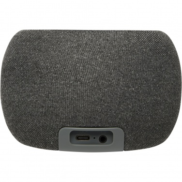Logotrade Geschäftsgeschenke das Foto: Ecofiber Bambus/RPET Bluetooth® Lautsprecher und kabelloses Ladepad