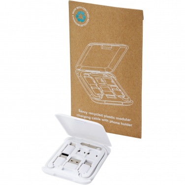 Logotrade Logogeschenke das Foto: Savvy recyceltes modulares Ladekabel mit Telefonhalterung