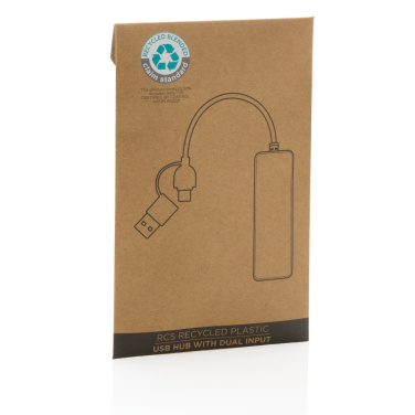 Logotrade Firmengeschenke das Foto: RCS recycelter USB-Hub mit Dual-Input