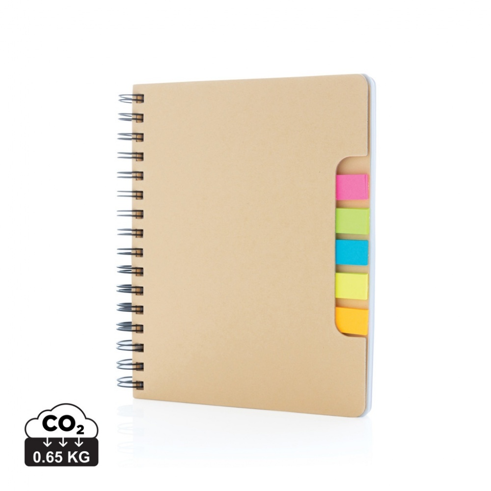 Logotrade werbemittel das Foto: A5 Kraft Spiral Notizbuch mit Haftnotizen