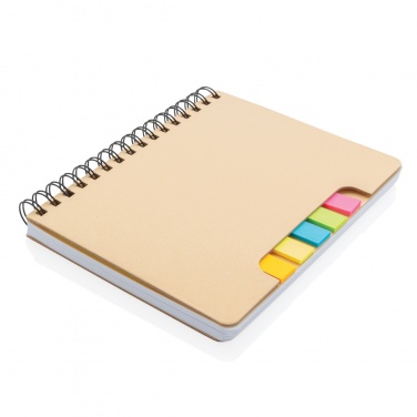 Logotrade werbemittel das Foto: A5 Kraft Spiral Notizbuch mit Haftnotizen