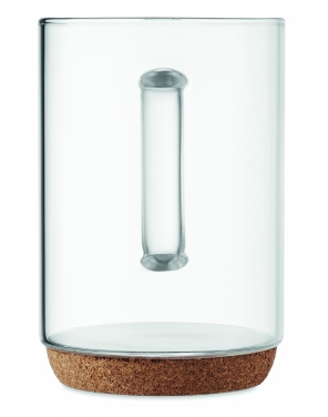 Logotrade Firmengeschenke das Foto: Glasbecher mit Kork 400ml