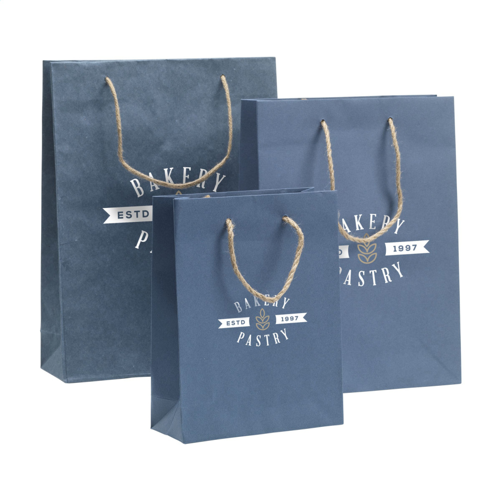 Logotrade Geschäftsgeschenke das Foto: Leaf It Bag recycelt mit Jeansfasern (180 g/m²) M