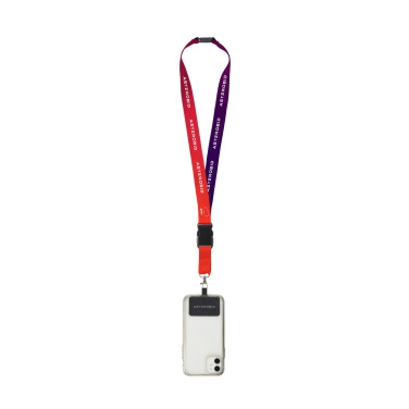 Logotrade werbemittel das Foto: Lanyard Promo Complete Sublimation RPET 2 cm mit Patch