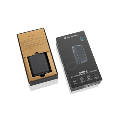 Logotrade Werbeartikel das Foto: Urban Vitamin Eureka RCS recyceltes 65W-Hybrid-Ladegerät