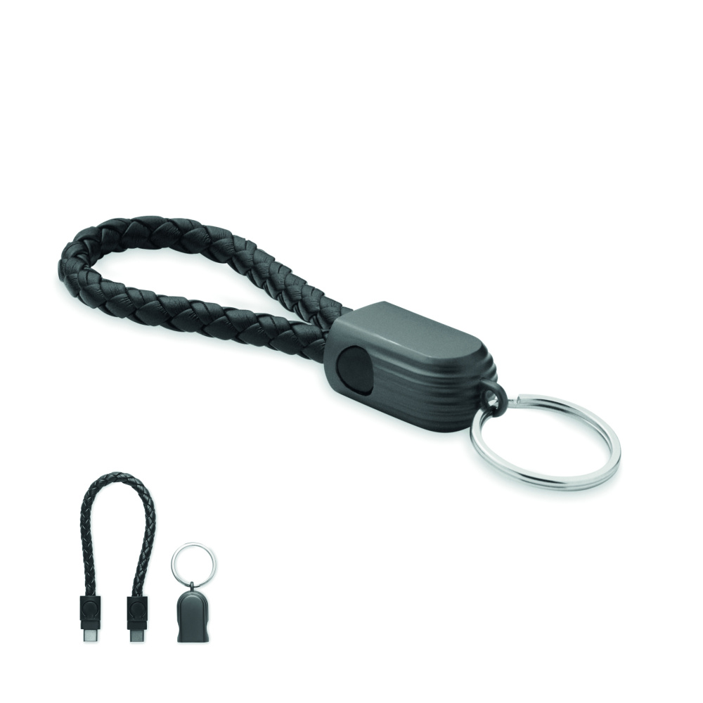 Logotrade Geschäftsgeschenke das Foto: 60W Schlüsselring-Ladekabel