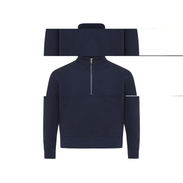 Logotrade Logogeschenke das Foto: IQONIQ Elgon Quarter-Zip-Sweater aus rec. Baumwolle