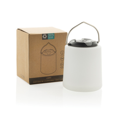 Logotrade Werbegeschenke das Foto: Limio tragbare wiederaufladbare Tischlampe aus RCS rec. ABS