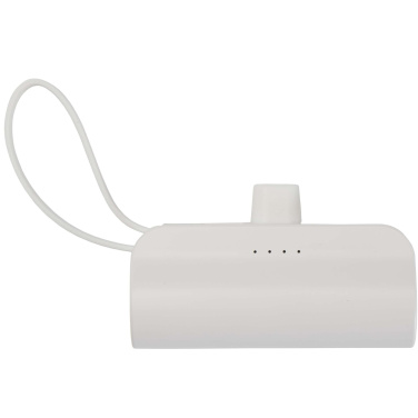 Logotrade Geschäftsgeschenke das Foto: Alnair 10 W 5000 mAh Typ C Powerbank aus recyceltem Kunststoff mit integriertem Klappständer und 2 in 1 Kabel