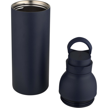 Logotrade Logogeschenke das Foto: Illuminate 650 ml RCS-zertifizierte doppelwandige Trinkflasche aus recyceltem Edelstahl mit 3-teiligem Deckelset