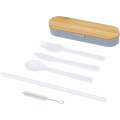 Runa Besteckset mit Bambusdeckel, Schiefergrau