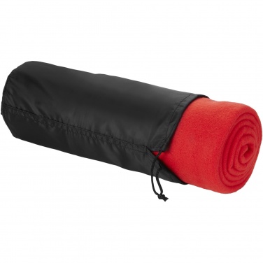 Logo trade promotional items picture of: Huggy fleece plaid blanket with carry pouch