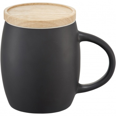Logo trade advertising products picture of: Hearth 400 ml ceramic mug with wooden coaster