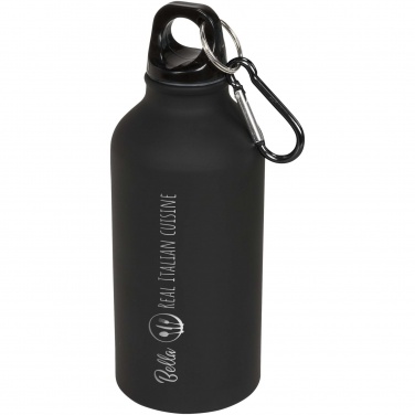 Logotrade promotional product picture of: Oregon 400 ml matte water bottle with carabiner