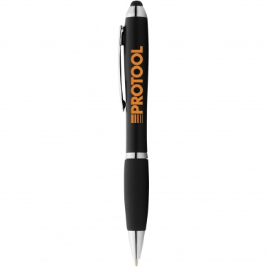 Logo trade advertising product photo of: Nash coloured stylus ballpoint pen with black grip