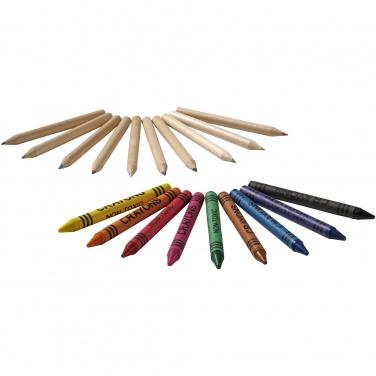 Logo trade promotional items picture of: Lucky 19-piece coloured pencil and crayon set