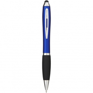 Logo trade corporate gifts image of: Nash coloured stylus ballpoint pen with black grip