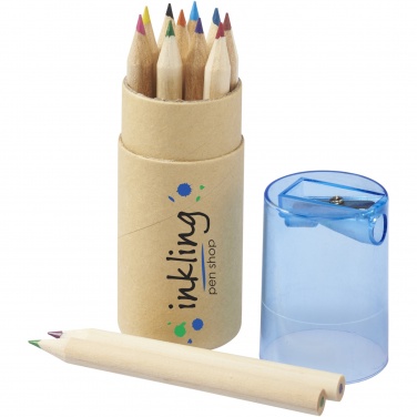 Logo trade corporate gift photo of: Hef 12-piece coloured pencil set with sharpener