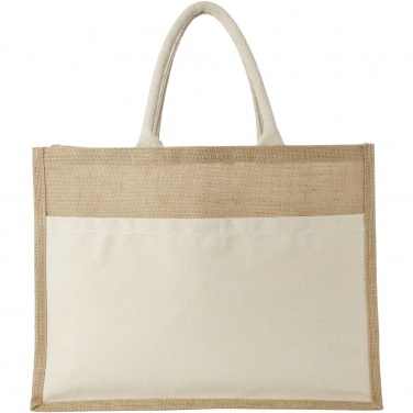 Logo trade business gifts image of: Mumbay cotton pocket jute tote bag 18L