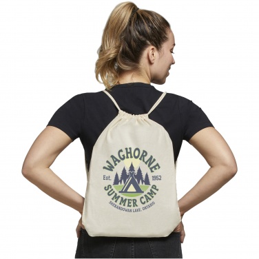 Logo trade promotional merchandise photo of: Oregon 100 g/m² cotton drawstring bag 5L