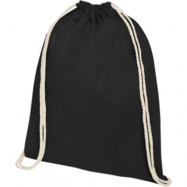 Logo trade promotional giveaway photo of: Oregon 100 g/m² cotton drawstring bag 5L