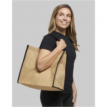 Logotrade corporate gift picture of: Harry coloured edge jute tote bag 25L