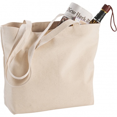 Logo trade business gift photo of: Ningbo 320 g/m² zippered cotton tote bag 15L