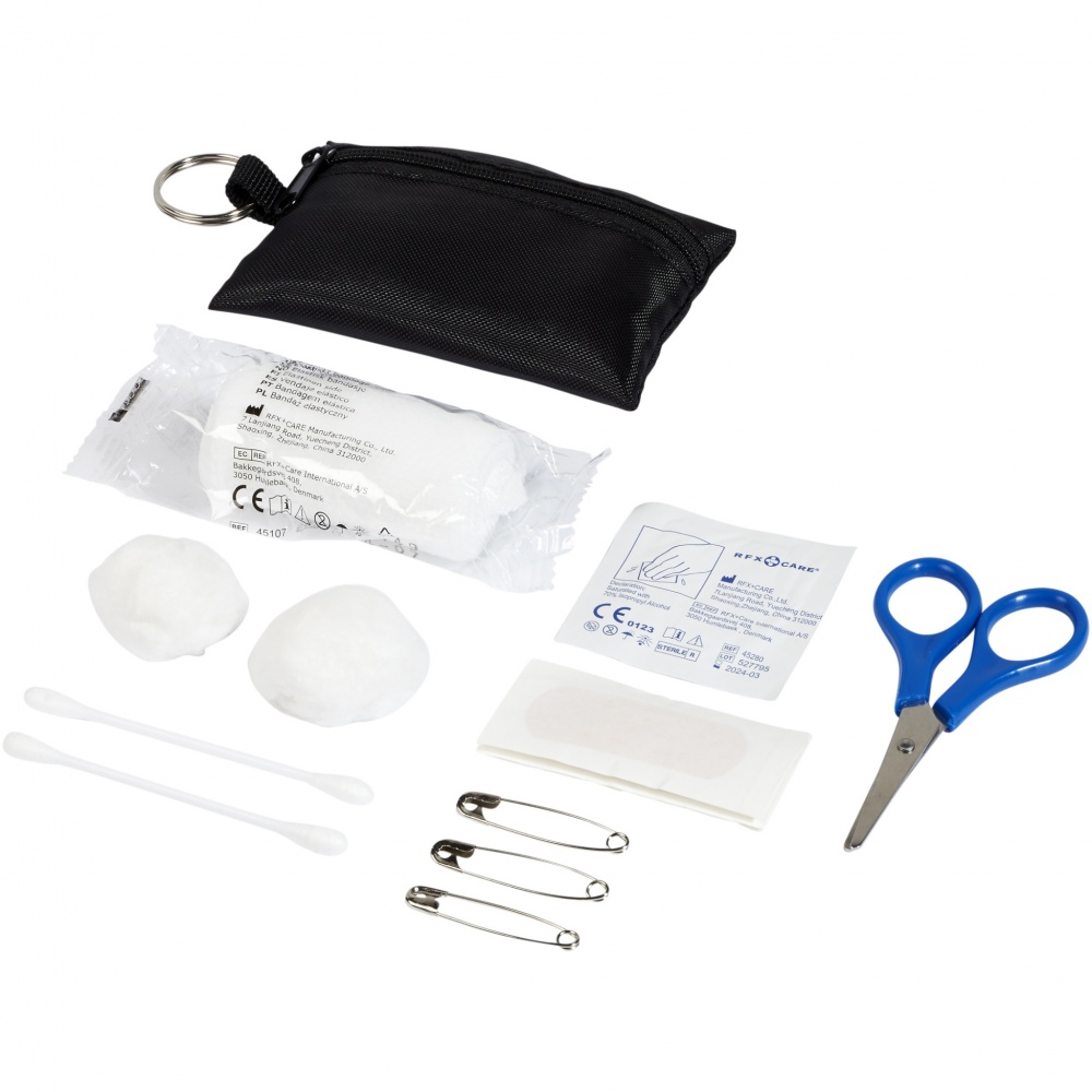 Logotrade promotional gift picture of: Valdemar 16-piece first aid keyring pouch
