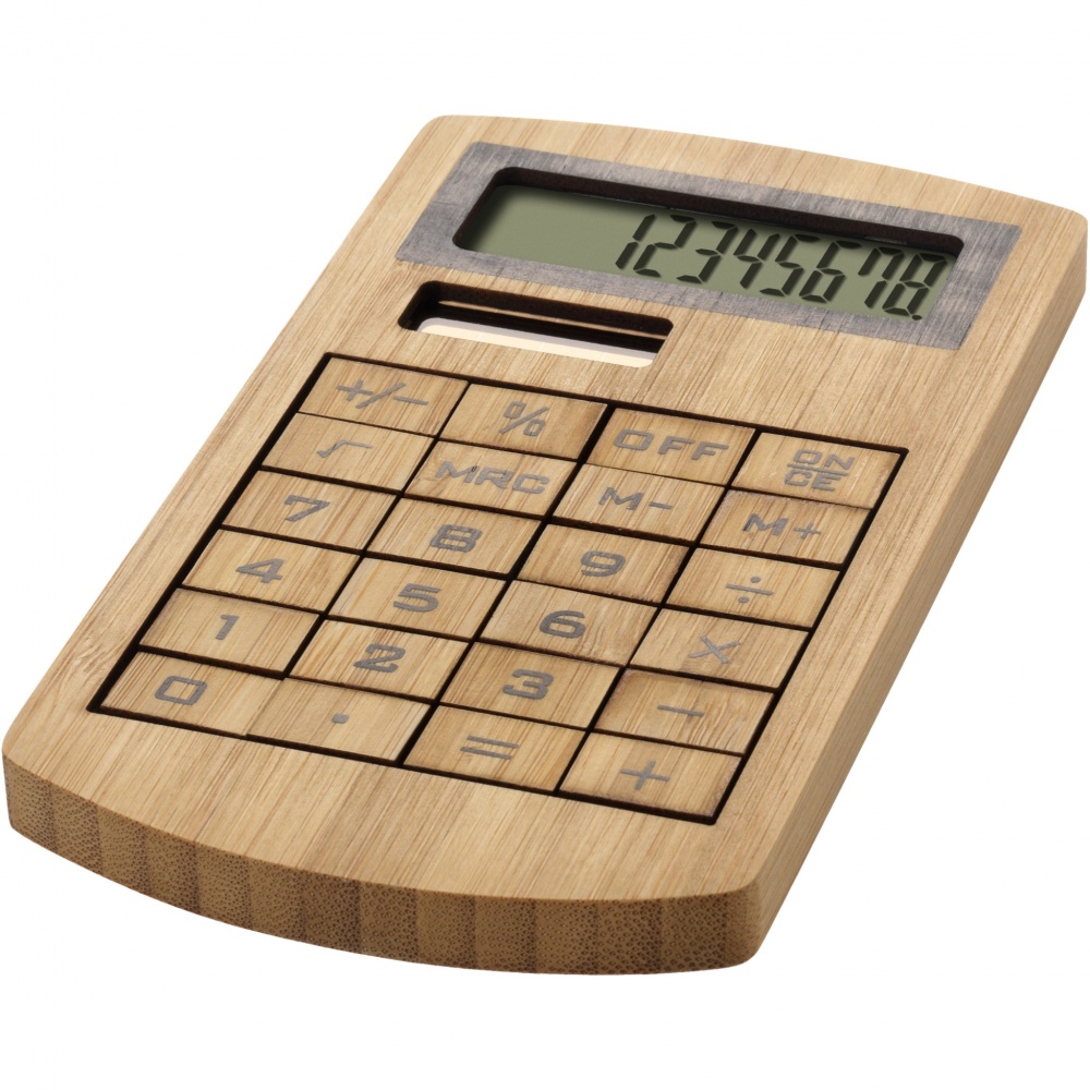 Logo trade advertising products picture of: Eugene calculator made of bamboo