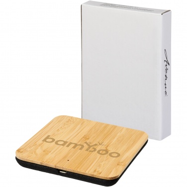 Logotrade promotional gift picture of: Leaf 5W bamboo and fabric wireless charging pad