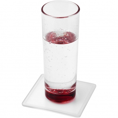 Logo trade promotional giveaway photo of: Ellison square plastic coaster with paper insert