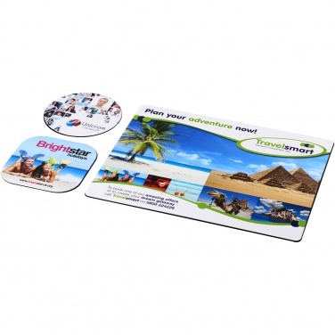 Logo trade corporate gifts image of: Brite-Mat® mouse mat and coaster set combo 1
