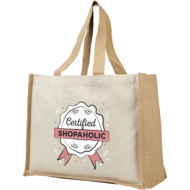 Logotrade promotional item image of: Varai 320 g/m² canvas and jute shopping tote bag 23L