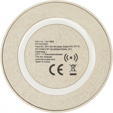 Logo trade advertising products image of: Naka 5W wheat straw wireless charging pad