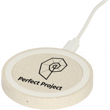 Logo trade promotional giveaways image of: Naka 5W wheat straw wireless charging pad