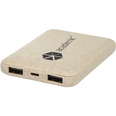 Logo trade promotional merchandise picture of: Asama 5000 mAh wheat straw power bank