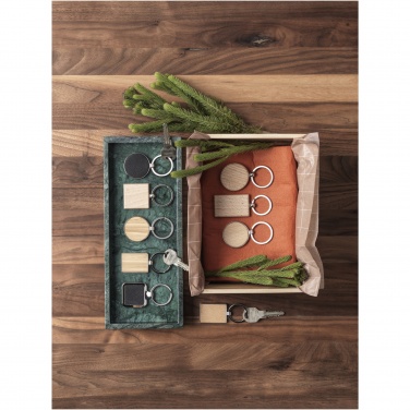 Logo trade promotional gift photo of: Mauro beech wood rectangular keychain