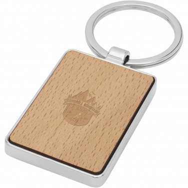 Logo trade promotional products image of: Mauro beech wood rectangular keychain