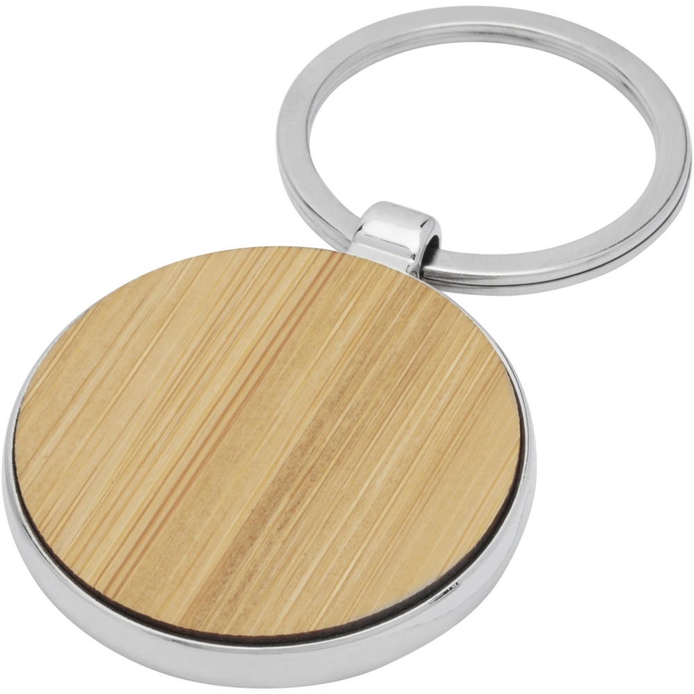 Logo trade promotional giveaways picture of: Nino bamboo round keychain