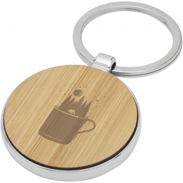 Logo trade advertising products image of: Nino bamboo round keychain