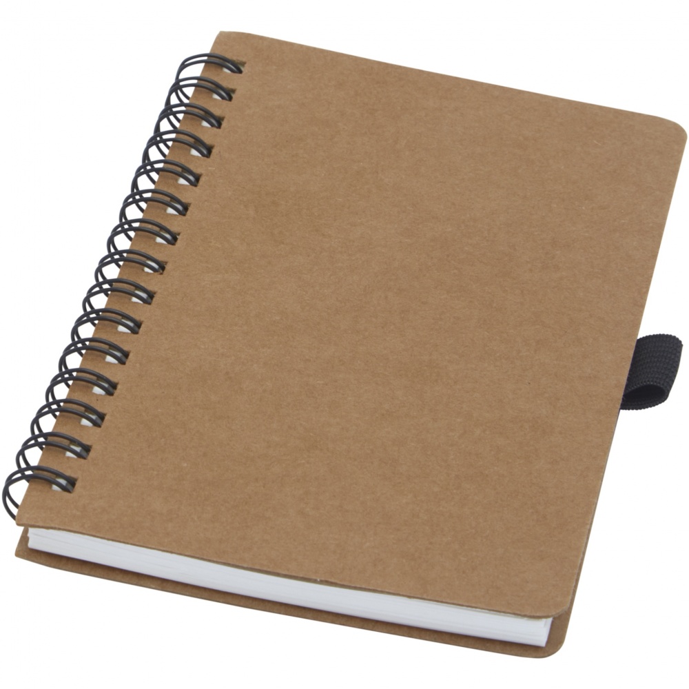 Logotrade promotional merchandise image of: Cobble A6 wire-o recycled cardboard notebook with stone paper