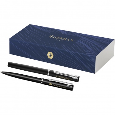 Logotrade advertising products photo of: Waterman Allure ballpoint and rollerball pen set
