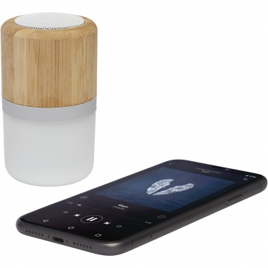 Logo trade promotional merchandise photo of: Aurea bamboo Bluetooth® speaker with light 