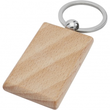 Logo trade corporate gifts image of: Gian beech wood rectangular keychain