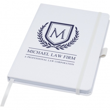 Logo trade business gifts image of: Honua A5 recycled paper notebook with recycled PET cover