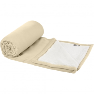 Logo trade promotional products image of: Marigold GRS certified RPET polar fleece and sherpa blanket