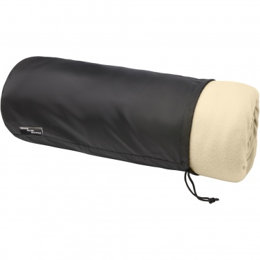Logo trade promotional giveaways image of: Marigold GRS certified RPET polar fleece and sherpa blanket