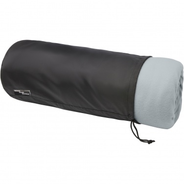 Logo trade promotional giveaway photo of: Marigold GRS certified RPET polar fleece and sherpa blanket